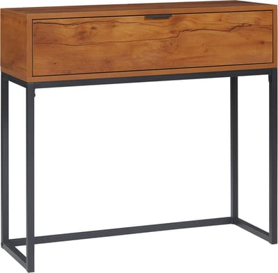 HOMCOM-Konsolentisch-Spanplatte, Stahl-80L x 30B x 76H cm-Naturholz