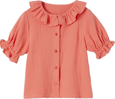 Vertbaudet Meisjesblouse met kraagje van katoengaas