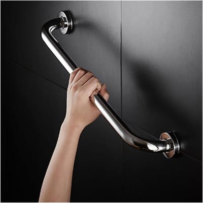 Badkamer Handgreep - Veiligheidsbeugel Toilet - Extra Steun - Roestvrij Staal - 25 x 300 mm - Zilverkleurig
