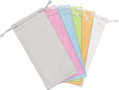 Dailygoody - Microfiber brillenkokers - Zonnebrillen Zak 6 stuks - Draagbaar en praktisch - Meerkleurig A - Sleutels en kaarten opbergen - Geschikt vo