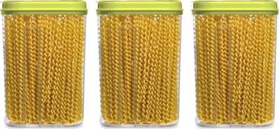 Plasticforte Voedselcontainer strooibus - 3x - groen - 1500 ml - kunststof - voorraadpotten