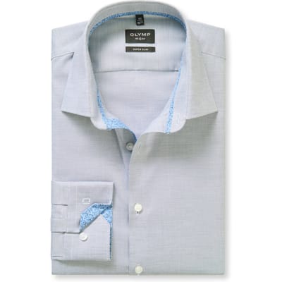 OLYMP No. Six Overhemd, Super Slim, Kent, Marineblauw