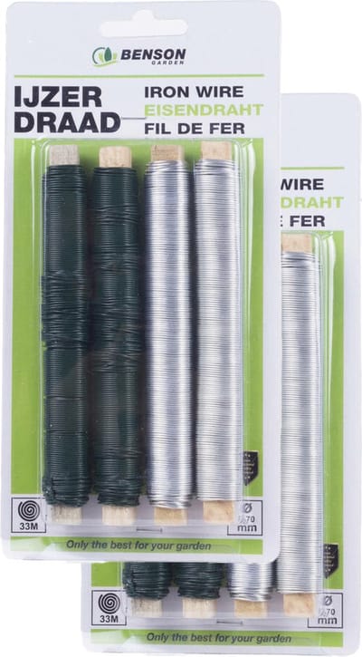 Benson IJzerdraad - 2x - 4 delig - 0.7 mm x 30 m - geplastificeerd - verzinkt staal - binddraad