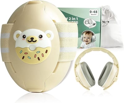 Verstelbare Gehoorbescherming voor Baby's 0-48 Maanden (25 dB), Veilige Oorbeschermers met Hoofdband en Opbergtas