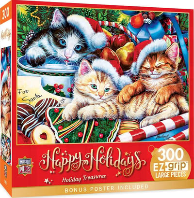 300 Stukken Legpuzzel Kerstthema voor Volwassenen en Senioren - EZ Grip