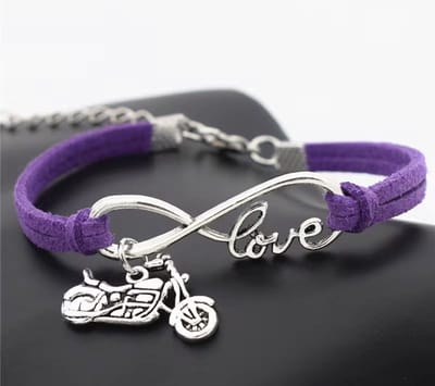 12Getit Armbandje paars met motor hangertje