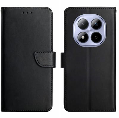 Coverup Hoesje - Geschikt voor Xiaomi Redmi Note 15 Pro Plus 5G / Poco M8 Pro Hoesje - Coverup Genuine Leather Book Case - Echt Leder - Zwart