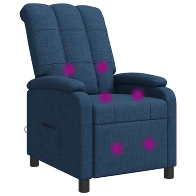 vidaXL - Massage - Relaxstoel - Blauw - Stof