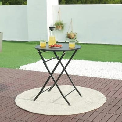 Inklapbare tuintafel Ø62 cm - Stalen klaptafel voor binnen en buiten