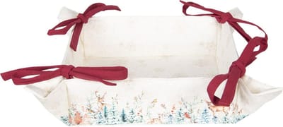 Clayre & Eef Broodmand 35x35x8 cm Wit Rood Katoen Hert