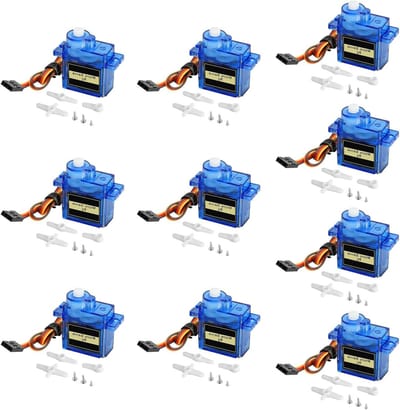 Micro Servo Motor 9G - Set van 10 Stuks voor RC Robotica, Modelbouw en Elektronica Toepassingen, Inclusief Aansluitkabel