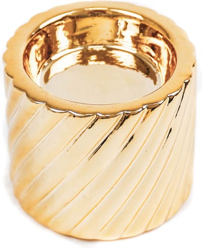 Housevitamin Ribbel Waxinelichthouder Cilinder-6,5x6,5x6,5cm-Goud