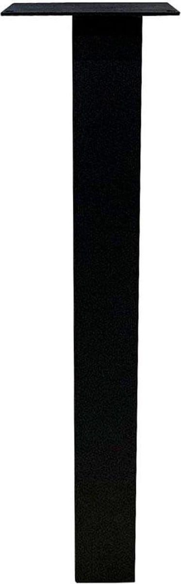 FLE - Set stalen rechte tafelpoten zwart vierkant 8 bij 8 cm en hoogte 72 cm (koker 8 x 8 cm) - 4 stuks