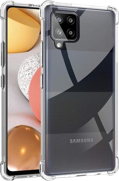 Hoesje geschikt voor Samsung Galaxy A42 - Anti Shock Proof Siliconen Back Cover Case Hoes Transparant