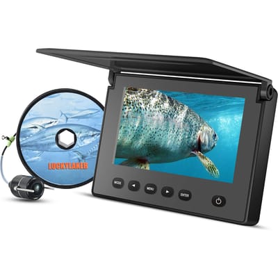 LUCKYLAKER Sondeur de poisson, Caméra sous-marine, Sondeur portable pour la pêche sur glace, la pêche en bateau, LED infrarouge, Compatible pêche de nuit gray