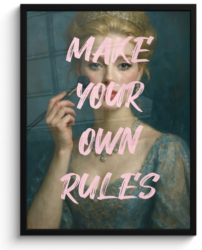 Poster in lijst - Fotolijst 60x80 cm - Posters - Klassiek - Sierlijk - Roze - Posterlijst zwart - Decoratie - Wanddecoratie woonkamer - Muurdecoratie slaapkamer