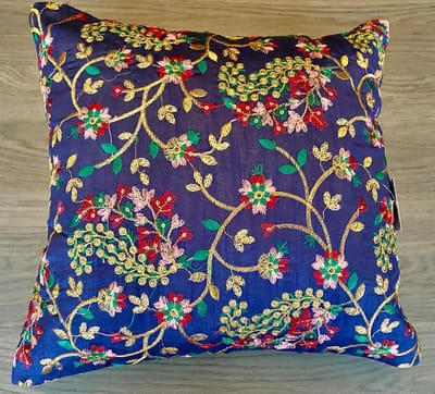 Kussens woonkamer - kussenhoes 30 x 30 cm - kussensloop - sierkussens - cushion cover - katoensilk - Kussenhoesjes - 2 stuks - etnisch Indiaas - borduurwerk - embroidery