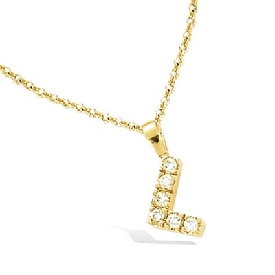 CHIVAL - Ketting 18K Verguld Goud " Letter L" – Initiaal, Voornaam, Luxe, Hypoallergeen, Perfect Cadeau voor Haar, Zirkonia, Elegant, Geschenkverpakking, Valentijn, Moederdag