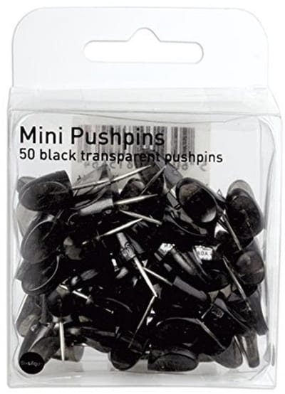 Mini Punaises Zwart - Set van 50 Stuks voor Notities en Foto's
