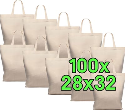 Dailygoods- Katoenen Tas - Oeko-Tex® - 140 g/m² Katoen - Draagtas - Zelf Bedrukken - 28 x 32 cm - Natuurlijke Kwaliteit - Boodschappentas