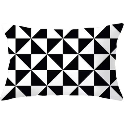 VIKAMA Minimalistisch Zwart-Wit Mode Kussensloop Scandinavische Stijl Hoge Esthetische Kussensloop Slaapkamer Bank Decoratie Kussenhoes 30x50cm
