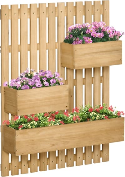 Plantenstandaard - Bloemenstandaard - Plantenzuil - Plantenrek - Bloembakken voor buiten - Hout