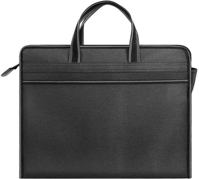 Grote tas met rits voor zakelijk gebruik - gemaakt van Oxford-stof - geschikt voor op kantoor - organizer voor zakelijke documenten - documententas - geschikt voor zakenreizen -38*30*8cm-Zwart