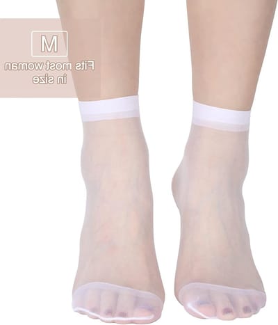 Dunne Transparante Enkelkousen voor Dames en Meisjes - 12 Paar Nylon Pantykousen voor Elke Gelegenheid