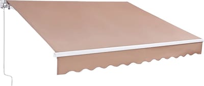 Balkon luifel - Klemluifel beige - 240x210cm - Zonwering buiten - Handmatig uitschuifbaar