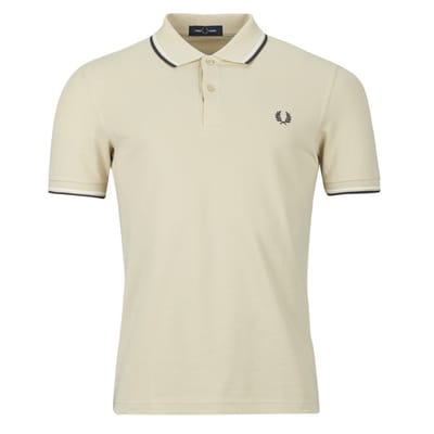 Fred Perry Twin tipped fred perry shirt - oatmeal snow white anchor grey