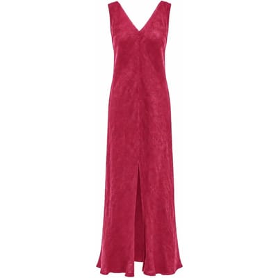 V-hals Jurk met Splitzoom Dames Haris Cotton Essentials