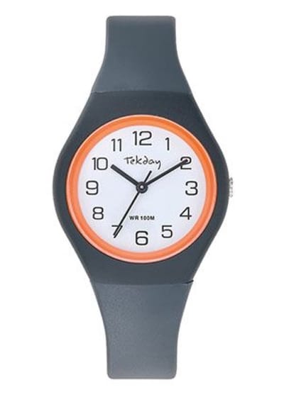 Tekday-Horloge-34MM-Unisex-34MM-10ATM-Waterdicht-Silicone-Zwart/Oranje