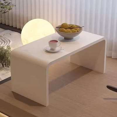 Acryl bijzettafel - Moderne C-vorm - Woonkamer meubel - 12mm dik materiaal - 60x40x30cm - Wit