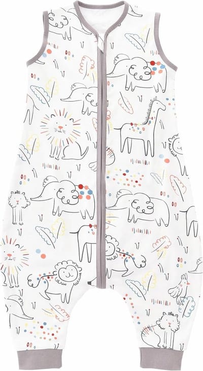 Babyslaapzak met voeten - Zomerslaapzak peuter - Veilig slapen - Ademend katoen - 90 cm - Geluksdieren print