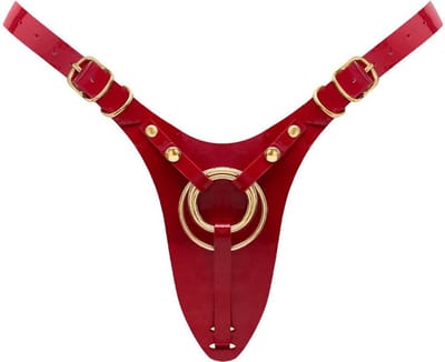 Strap-On-Me - Fabulous - Kunstleren Strapon Harnas - Passend van XS t/m XXL - Rood Lak