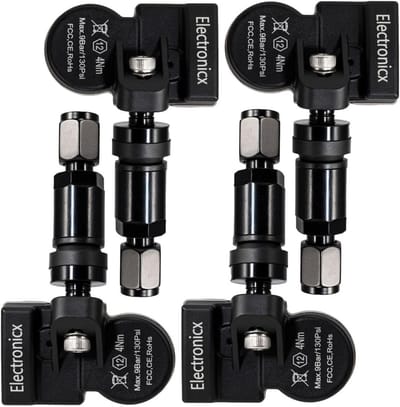4-Pack TPMS Sensoren 433 MHz Metal Klep voor Bandenspanningscontrolesysteem