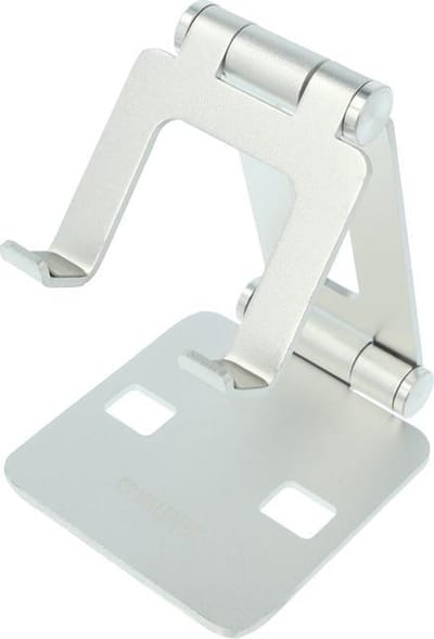 Valenta Aluminum Foldable Telefoon Standaard - Zilver - Telefoonhouder