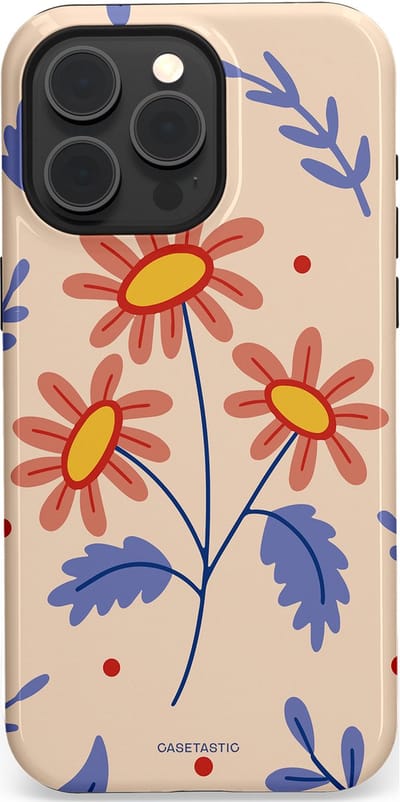 Casetastic hoesje geschikt voor Apple iPhone 15 Pro Max - MagSafe - Dubbellaagse bescherming - Perzikbloem trio - Fashion Case - Lavendel Perzik Zand