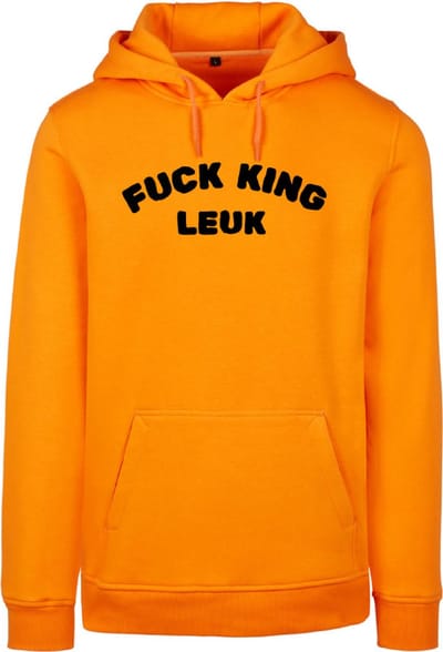 Hoodie oranje M - Fuck king leuk - soBAD. - Koningsdag - Oranje hoodie dames - Oranje hoodie heren - Unisex - Regular fit