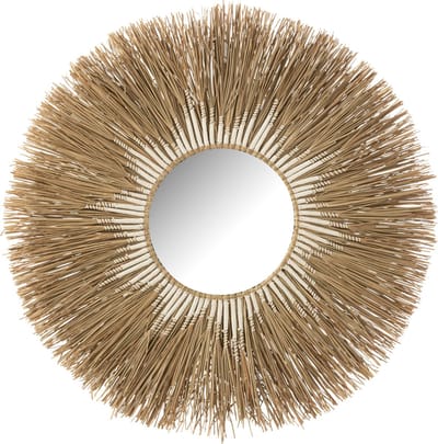J-Line spiegel Melissa Paille - naturel/wit - large - Ø 101 cm