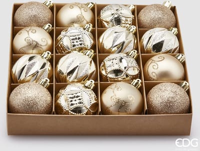 EDG - Enzo De Gasperi Champagne kerstballen mix pvc D6 - set van 16st