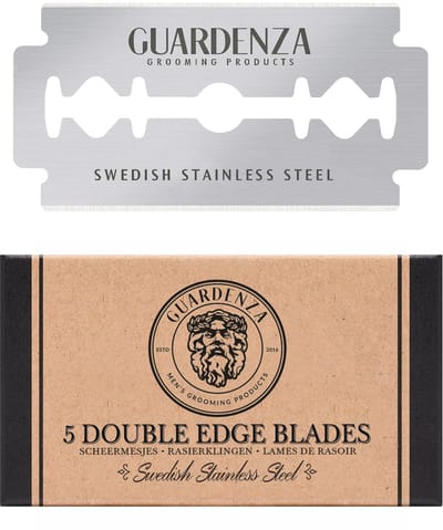Guardenza Double Edge Scheermesjes - 5 stuks - Te gebruiken voor een Safety Razor (5 stuks) en/of een shavette (10 stuks)