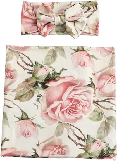 Baby inbakerdeken met hoofdband - Swaddle doek baby - Baby slaap verbeteren - Zacht ademend katoen - 80x80 cm - Meerkleurig