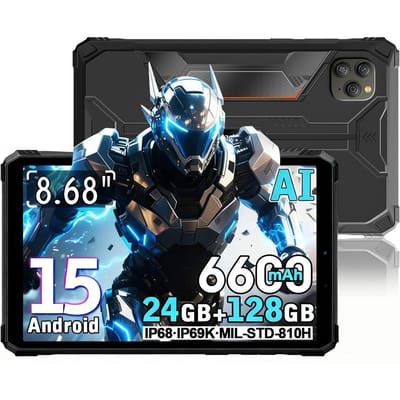 Blackview Active 5 5G Robuuste Tablets Android 15 8,68 inch Display 8+16 GB RAM 128GB ROM Tablet PC 6600mAh 6+128 with keyboard grijs