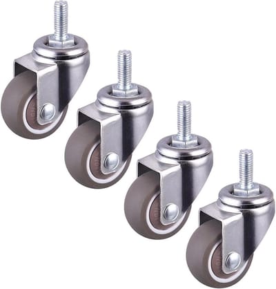 Dailygoods- Zwenkwielen Set van 4 - Geluidsarme Zwenkwielen - 360° Rotatie - Slijtvast TPE Rubber - Laadvermogen 20 kg - Beschadigt de vloer niet - Meubelwielen