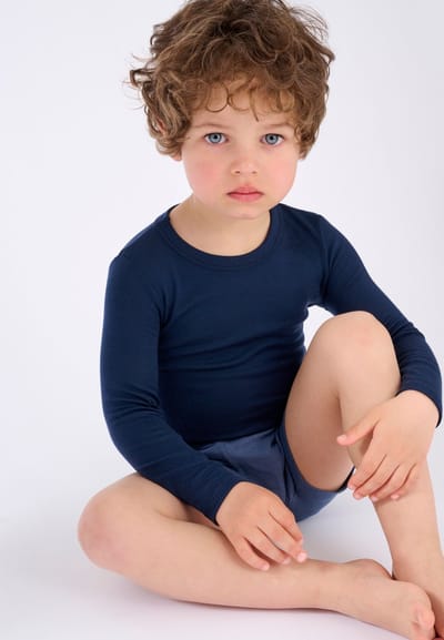 Damart - T-shirt met lange mouwen mix van Thermolactyl Sensitive - Kinderen - Blauw - 6 JAAR