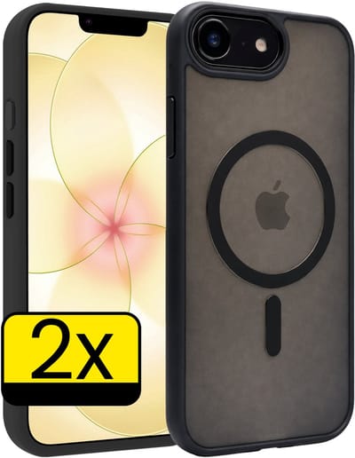 Hoesje - 2 Stuks - Geschikt voor Apple iPhone 17e - Magsafe Compatible - Sterk & Shockproof - Back Cover - Shock Proof Case - Telefoon Hoes - Telefoonhoesjes - Zwart