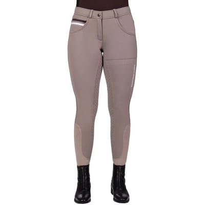 QHP Rijbroek softshell Emma anti-slip zitvlak - maat 40 - beige