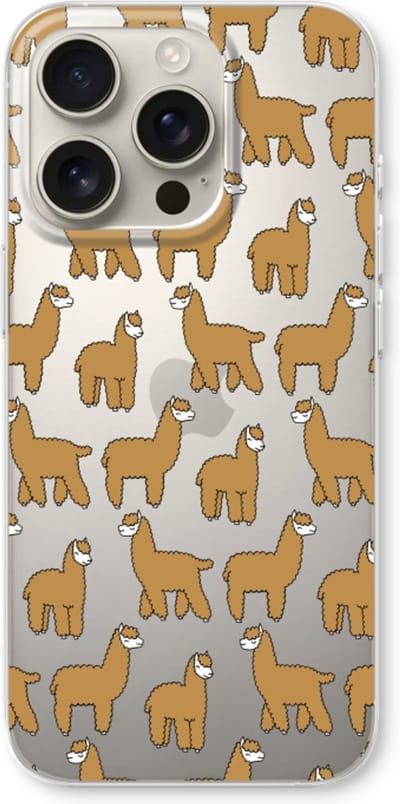 Case Company® - Hoesje geschikt voor iPhone 16 Pro hoesje - Alpacas - Soft Cover Telefoonhoesje - Bescherming aan alle Kanten en Schermrand