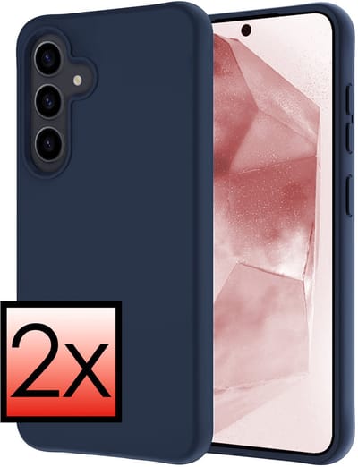 Hoesje - 2 Stuks - Geschikt voor Samsung Galaxy A56 - Sterk & Shockproof - Case Siliconen - Back Cover - Telefoon Hoes - Donkerblauw